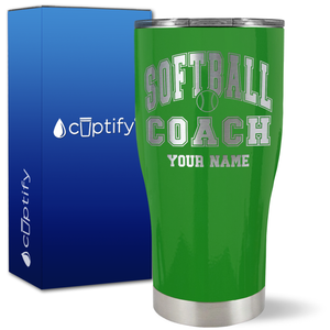 Personalized Softball Coach on 27oz Curve Tumbler
