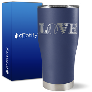 Baseball Love on 27oz Curve Tumbler