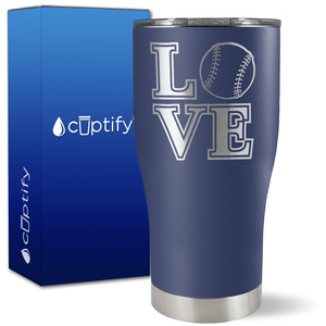 Love Baseball on 27oz Curve Tumbler