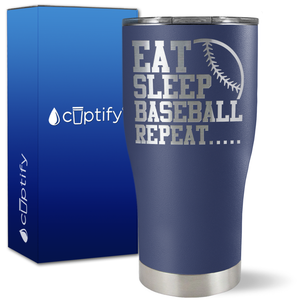 Eat Sleep Baseball Repeat on 27oz Curve Tumbler
