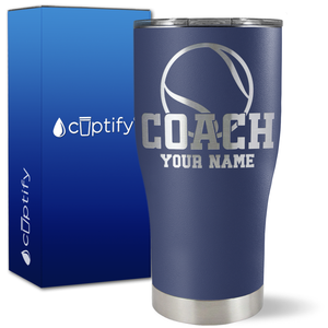 Personalized Coach Tennis Ball on 27oz Curve Tumbler