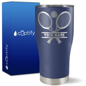 Personalized Tennis Rackets on 27oz Curve Tumbler