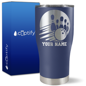 Custom Bowling and Pins on 27oz Curve Tumbler