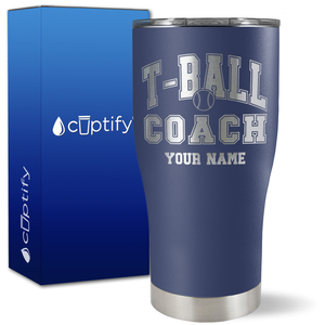 Personalized T-Ball Coach on 27oz Curve Tumbler