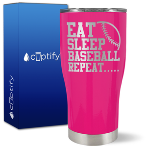Eat Sleep Baseball Repeat on 27oz Curve Tumbler