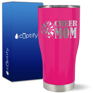Cheer Mom with Pom Pom on 27oz Curve Tumbler