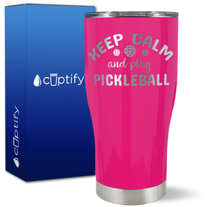 Keep Calm and Play Pickleball on 27oz Curve Tumbler