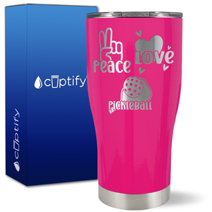 Peace Love Pickleball on 27oz Curve Tumbler