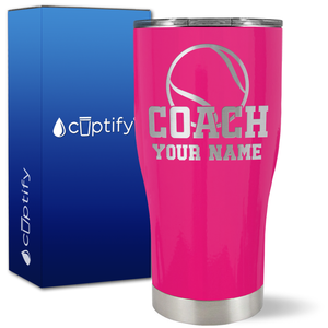 Personalized Coach Tennis Ball on 27oz Curve Tumbler