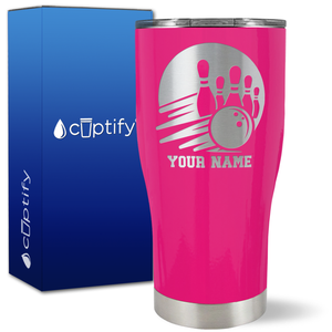 Custom Bowling and Pins on 27oz Curve Tumbler