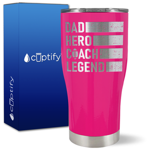 Dad, Hero, Coach, Legend on 27oz Curve Tumbler
