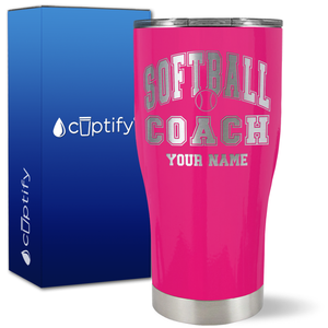 Personalized Softball Coach on 27oz Curve Tumbler