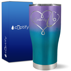 Personalized Heart Stethoscope on 27oz Curve Tumbler