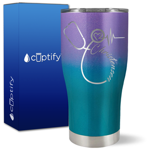 Personalized Nurse Stethoscope on 27oz Curve Tumbler