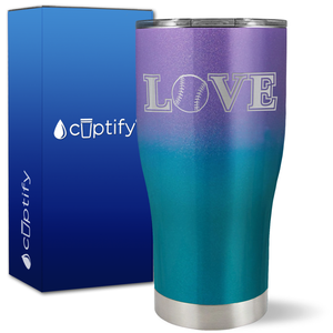 Baseball Love on 27oz Curve Tumbler