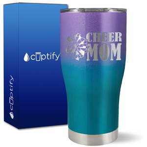 Cheer Mom with Pom Pom on 27oz Curve Tumbler