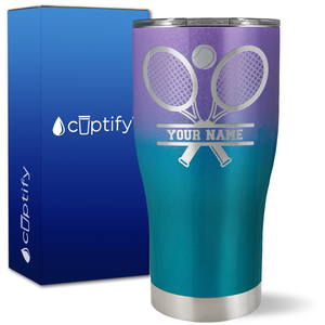 Personalized Tennis Rackets on 27oz Curve Tumbler