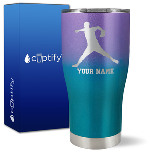 Personalized Baseball Pitcher Player on 27oz Curve Tumbler