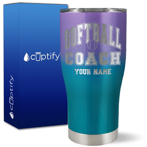 Personalized Softball Coach on 27oz Curve Tumbler