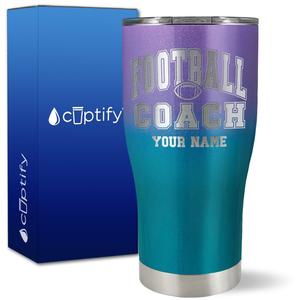 Personalized Coach Football on 27oz Curve Tumbler