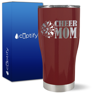 Cheer Mom with Pom Pom on 27oz Curve Tumbler