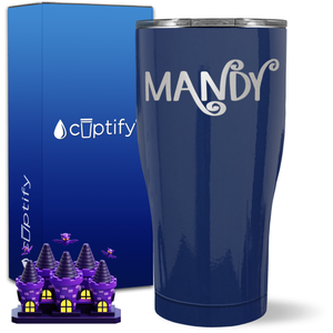Personalized Curly Spooky Halloween Font on 27oz Curve Tumbler
