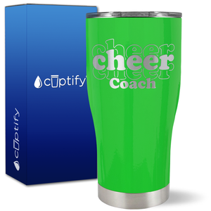 Cheer Coach Outlines on 27oz Curve Tumbler