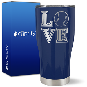 Love Baseball on 27oz Curve Tumbler