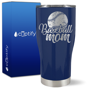 Baseball Mom Distressed on 27oz Curve Tumbler