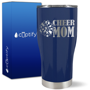 Cheer Mom with Pom Pom on 27oz Curve Tumbler