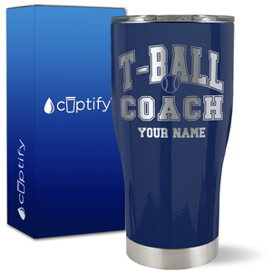 Personalized T-Ball Coach on 27oz Curve Tumbler