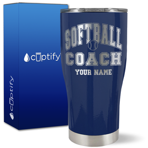 Personalized Softball Coach on 27oz Curve Tumbler