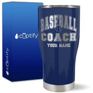 Personalized Baseball Coach on 27oz Curve Tumbler