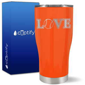 Baseball Love on 27oz Curve Tumbler