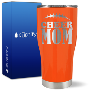 Cheer Mom Football Stitches on 27oz Curve Tumbler