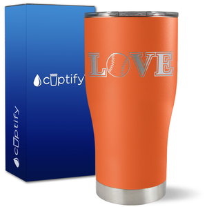 Baseball Love on 27oz Curve Tumbler