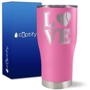 Baseball Heart Love on 27oz Curve Tumbler