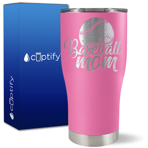 Baseball Mom Distressed on 27oz Curve Tumbler
