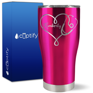 Personalized Heart Stethoscope on 27oz Curve Tumbler