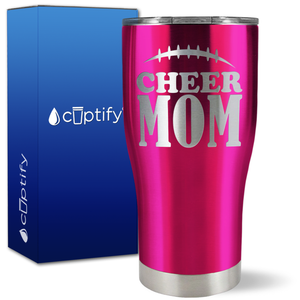 Cheer Mom Football Stitches on 27oz Curve Tumbler