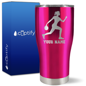 Personalized Woman Bowler on 27oz Curve Tumbler