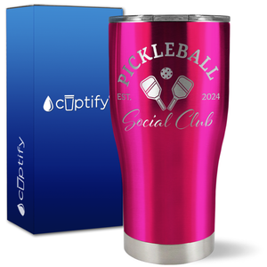 Personalized Pickleball Social Club Established on 27oz Curve Tumbler