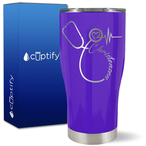 Personalized Nurse Stethoscope on 27oz Curve Tumbler