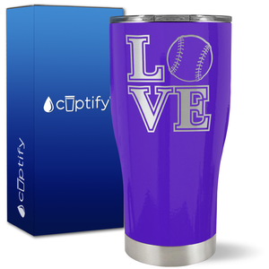 Love Baseball on 27oz Curve Tumbler
