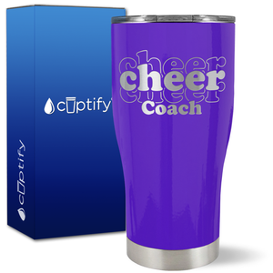 Cheer Coach Outlines on 27oz Curve Tumbler