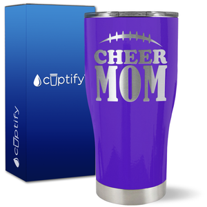 Cheer Mom Football Stitches on 27oz Curve Tumbler