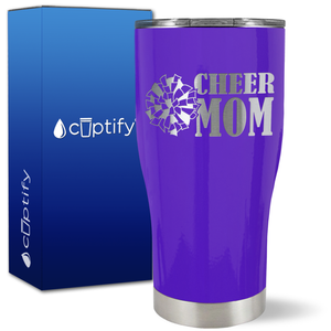 Cheer Mom with Pom Pom on 27oz Curve Tumbler