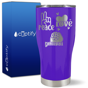 Peace Love Pickleball on 27oz Curve Tumbler