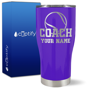 Personalized Coach Tennis Ball on 27oz Curve Tumbler