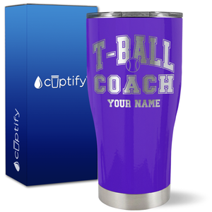 Personalized T-Ball Coach on 27oz Curve Tumbler